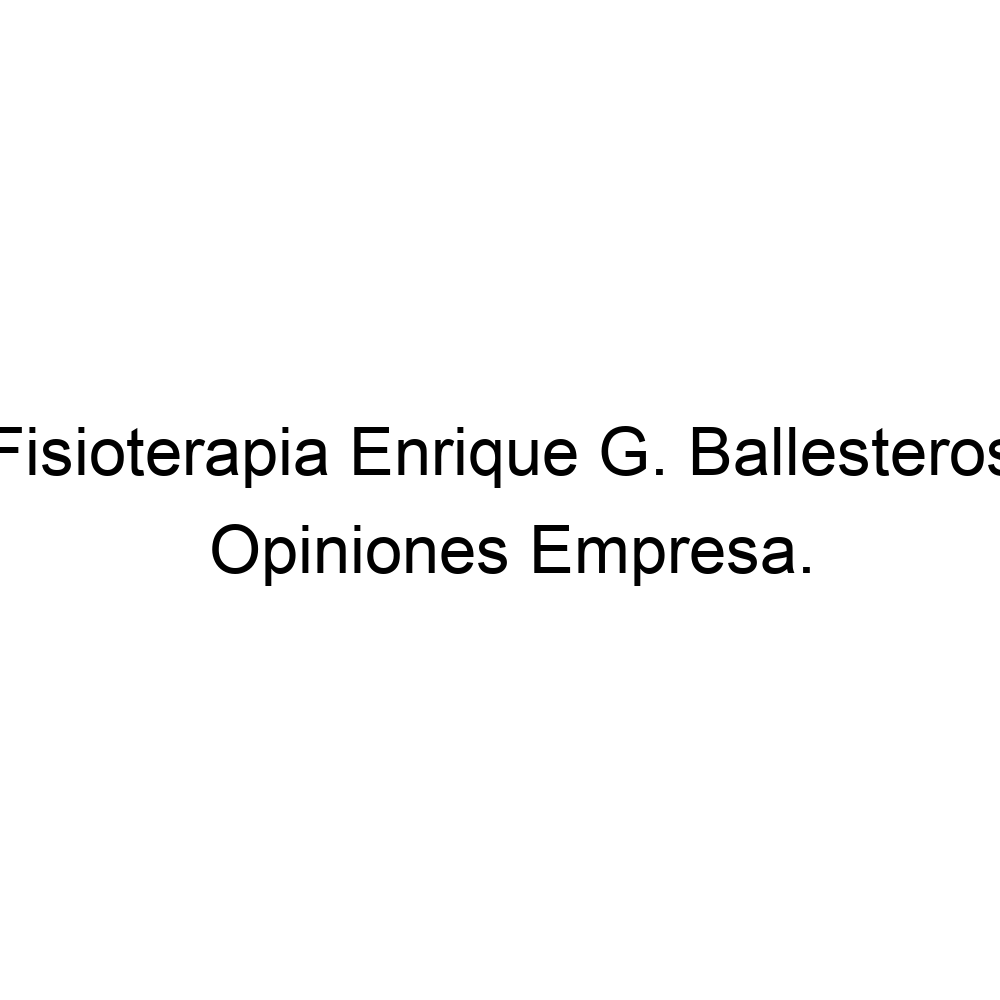 Fisioterapia Enrique G. Ballesteros en Sevilla